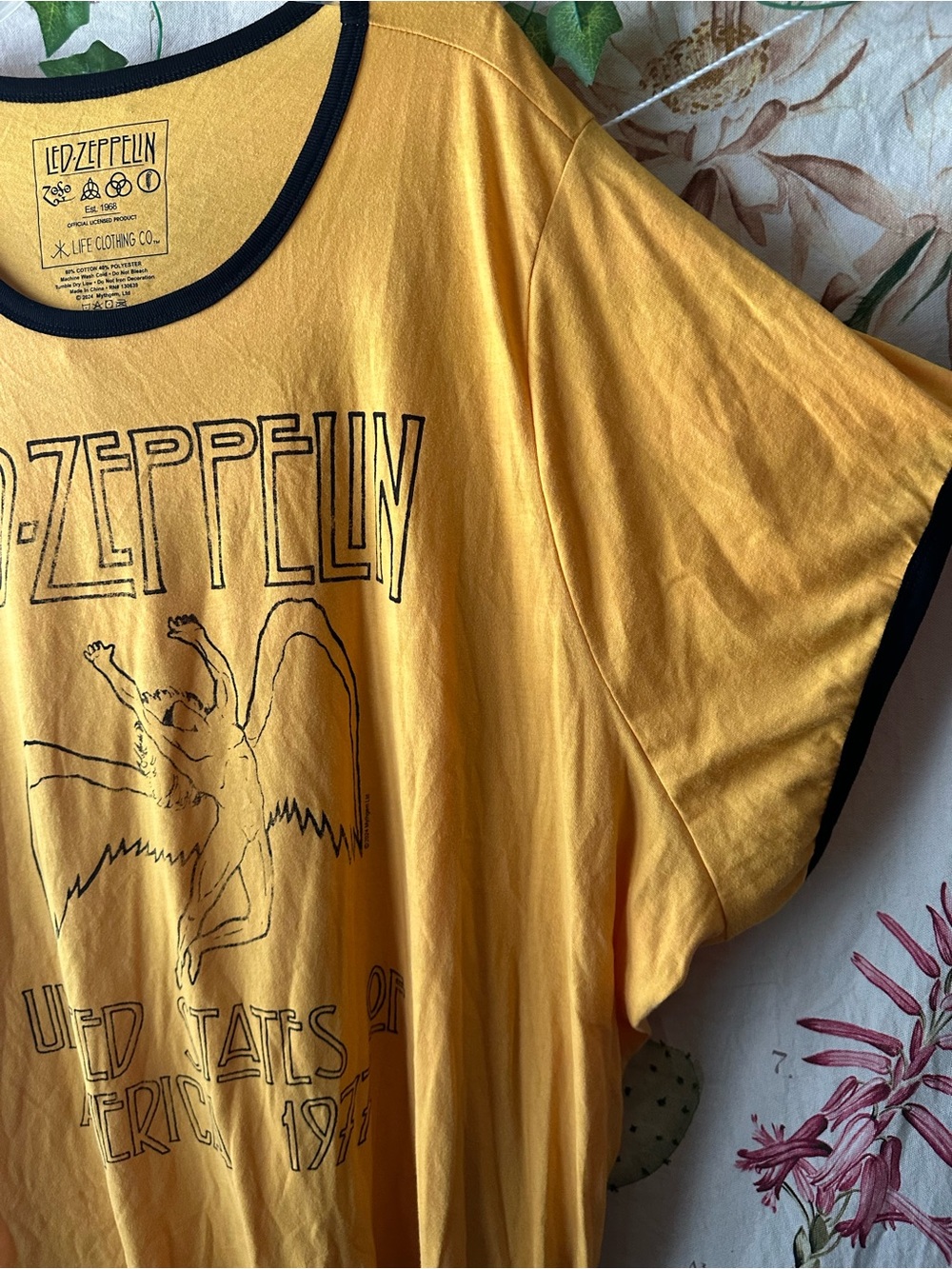 Yellow Led Zeppelin Ringer T-Shirt - Picture 2 of 6